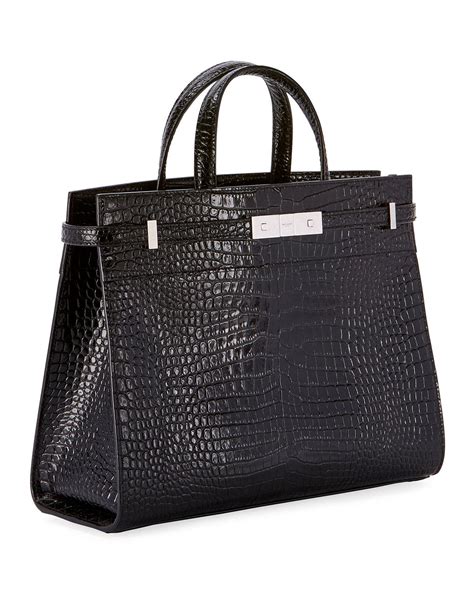 ysl manhattan bag crocodile|Saint Laurent Manhattan Tote Crocodile Embossed Leather .